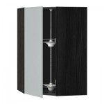 МЕТОД Угл нвсн шкф с вращающ секц - 68x100 см, Веддинге серый, под дерево черный