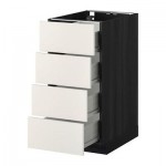 МЕТОД / ФОРВАРА Напольн шкаф 4 фронт панели/4 ящика - 40x60 см, Веддинге белый, под дерево черный МЕТОД / ФОРВАРА Напольн шкаф 4 фронт панели/4 ящика - 40x60 см, Веддинге белый, под дерево черный