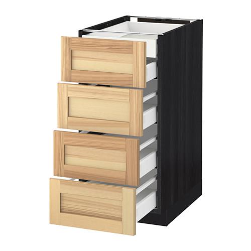 МЕТОД / МАКСИМЕРА Нплн шк 4фрнт/2нзк/3срд ящ - под дерево черный, Торхэмн естественный ясень, 40x60 см