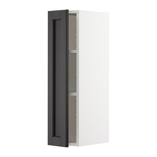 МЕТОД Шкаф навесной с полкой - белый, Лерх черная морилка, 20x80 см МЕТОД Шкаф навесной с полкой - белый, Лерх черная морилка, 20x80 см