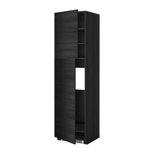 METOD высокий шкаф д/холодильника/2дверцы черный/Тингсрид черный