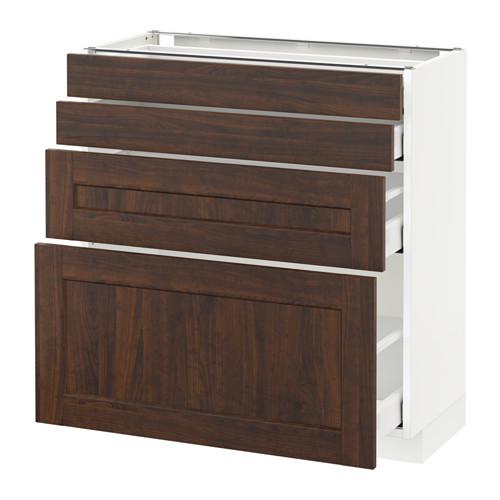 МЕТОД / МАКСИМЕРА Напольн шкаф 4 фронт панели/4 ящика - белый, Эдсерум под дерево коричневый, 80x37 см МЕТОД / МАКСИМЕРА Напольн шкаф 4 фронт панели/4 ящика - белый, Эдсерум под дерево коричневый, 80x37 см