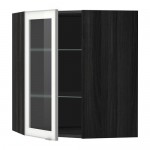 МЕТОД Углов навесн шк с полками/сткл дв - под дерево черный, Ютис матовое стекло/алюминий, 68x80 см МЕТОД Углов навесн шк с полками/сткл дв - под дерево черный, Ютис матовое стекло/алюминий, 68x80 см