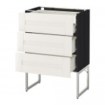 МЕТОД / ФОРВАРА Напольн шкаф 3фронт пнл/2низ/2ср ящ - под дерево черный, Сэведаль белый, 60x37x60 см МЕТОД / ФОРВАРА Напольн шкаф 3фронт пнл/2низ/2ср ящ - под дерево черный, Сэведаль белый, 60x37x60 см