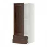 МЕТОД / ФОРВАРА Навесной шкаф с дверцей/2 ящика - 40x100 см, Эдсерум под дерево коричневый, белый МЕТОД / ФОРВАРА Навесной шкаф с дверцей/2 ящика - 40x100 см, Эдсерум под дерево коричневый, белый