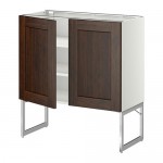 МЕТОД Напол шкаф с полками/2двери - белый, Эдсерум под дерево коричневый, 80x37x60 см МЕТОД Напол шкаф с полками/2двери - белый, Эдсерум под дерево коричневый, 80x37x60 см