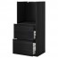 МЕТОД / МАКСИМЕРА Высокий шкаф с 2 ящиками д/духовки - под дерево черный, Тингсрид под дерево черный