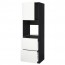 МЕТОД / МАКСИМЕРА Выс шк д/дхвк+двр/2фрнт/2выс ящ - под дерево черный, Воксторп белый, 60x60x200 см