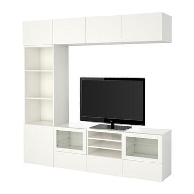 БЕСТО Шкаф для ТВ, комбин/стеклян дверцы - направляющие ящика, плавно закр, Лаппвикен/Синдвик белый прозрачное стекло БЕСТО Шкаф для ТВ, комбин/стеклян дверцы - направляющие ящика, плавно закр, Лаппвикен/Синдвик белый прозрачное стекло