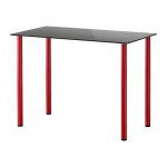 ВИКА ГЛАСХОЛЬМ/ВИКА АДИЛЬС Стол - стекло черный/красный ВИКА ГЛАСХОЛЬМ/ВИКА АДИЛЬС Стол - стекло черный/красный