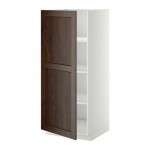 МЕТОД Высок шкаф с полками - белый, Эдсерум под дерево коричневый МЕТОД Высок шкаф с полками - белый, Эдсерум под дерево коричневый