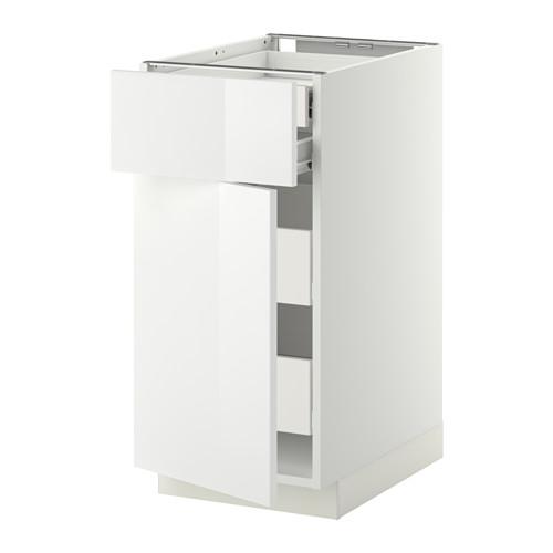 МЕТОД / ФОРВАРА Нплн шк дв/фрнт/2нзк/2срд ящ - белый, Рингульт глянцевый белый, 40x60 см