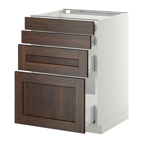 МЕТОД / ФОРВАРА Нплн шк 4 фронт/2 низк/2средн ящ - белый, Эдсерум под дерево коричневый, 60x60 см МЕТОД / ФОРВАРА Нплн шк 4 фронт/2 низк/2средн ящ - белый, Эдсерум под дерево коричневый, 60x60 см