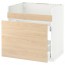 МЕТОД / МАКСИМЕРА Нап шкаф п/мойку ДУМШЁ/3фасада/2ящ - белый, Аскерсунд под светлый ясень, 80x60 см
