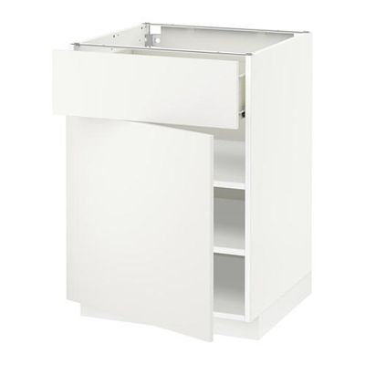 МЕТОД / ФОРВАРА Напольный шкаф с ящиком/дверью - 60x60 см, Хэггеби белый, белый МЕТОД / ФОРВАРА Напольный шкаф с ящиком/дверью - 60x60 см, Хэггеби белый, белый