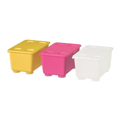 GLIS контейнер с крышкой розовый/белый/желтый