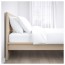 МАЛЬМ Каркас кровати, высокий - 160x200 см, Лонсет, дубовый шпон, беленый
