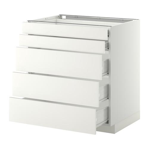 МЕТОД / ФОРВАРА Нплн шк 5фрнт/2нзк/3срд ящ - белый, Хэггеби белый, 80x60 см