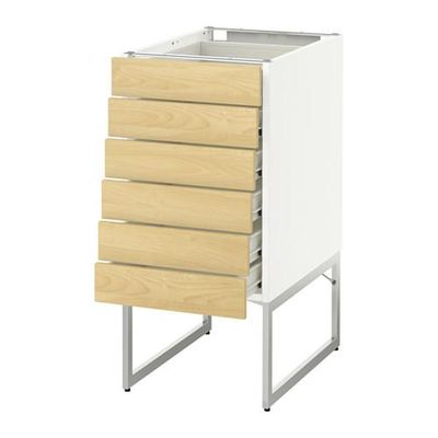 МЕТОД / ФОРВАРА Напольн шкаф 6фронт пнл/6 низ ящ - 40x60x60 см, Тингсрид под березу, белый МЕТОД / ФОРВАРА Напольн шкаф 6фронт пнл/6 низ ящ - 40x60x60 см, Тингсрид под березу, белый