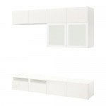 BESTÅ шкаф для ТВ, комбин/стеклян дверцы