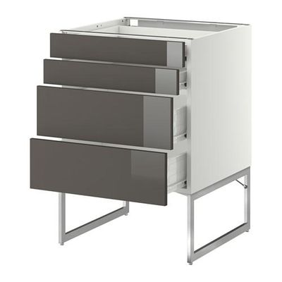 МЕТОД / ФОРВАРА Нплн шк 4 фронт/2 низк/2средн ящ - 60x60x60 см, Рингульт глянцевый серый, белый МЕТОД / ФОРВАРА Нплн шк 4 фронт/2 низк/2средн ящ - 60x60x60 см, Рингульт глянцевый серый, белый