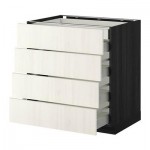 МЕТОД / МАКСИМЕРА Нплн шк 4фрнт/2нзк/3срд ящ - 80x60 см, Росдаль белый ясень, под дерево черный МЕТОД / МАКСИМЕРА Нплн шк 4фрнт/2нзк/3срд ящ - 80x60 см, Росдаль белый ясень, под дерево черный