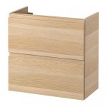 ГОДМОРГОН Шкаф для раковины с 2 ящ - под беленый дуб, 60x32x58 см