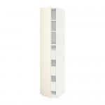МЕТОД / МАКСИМЕРА Высокий шкаф с ящиками - белый, Хитарп белый с оттенком, 40x60x200 см