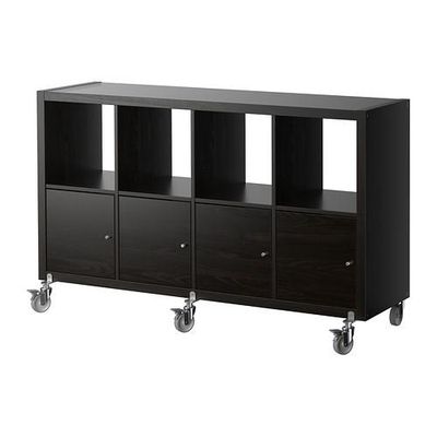 proza Oneffenheden Kerstmis Kallax Rack / 4 deur / wielen - zwart-bruin (s89030490) - reviews,  prijsvergelijkingen