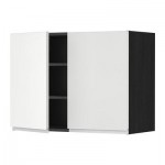 МЕТОД Навесной шкаф с полками/2дверцы - 80x60 см, Нодста белый/алюминий, под дерево черный МЕТОД Навесной шкаф с полками/2дверцы - 80x60 см, Нодста белый/алюминий, под дерево черный