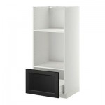 МЕТОД / ФОРВАРА Высокий шкаф с ящиком д/духовки/СВЧ - Лаксарби черно-коричневый, белый МЕТОД / ФОРВАРА Высокий шкаф с ящиком д/духовки/СВЧ - Лаксарби черно-коричневый, белый