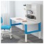 ПОЛЬ Письменн стол с полками - белый/синий