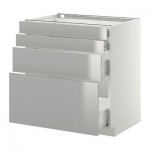 МЕТОД / ФОРВАРА Напольн шкаф 4 фронт панели/4 ящика - 80x60 см, Гревста нержавеющ сталь, белый МЕТОД / ФОРВАРА Напольн шкаф 4 фронт панели/4 ящика - 80x60 см, Гревста нержавеющ сталь, белый