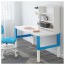 ПОЛЬ Письменн стол с полками - белый/синий