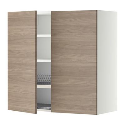 МЕТОД Навесной шкаф с посуд суш/2 дврц - 80x80 см, Брокхульт под грецкий орех светло-серый, белый МЕТОД Навесной шкаф с посуд суш/2 дврц - 80x80 см, Брокхульт под грецкий орех светло-серый, белый