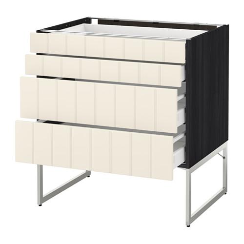 МЕТОД / МАКСИМЕРА Нплн шк 4 фронт/2 низк/2средн ящ - под дерево черный, Хитарп белый с оттенком, 80x60x60 см МЕТОД / МАКСИМЕРА Нплн шк 4 фронт/2 низк/2средн ящ - под дерево черный, Хитарп белый с оттенком, 80x60x60 см