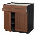 МЕТОД / ФОРВАРА Напольный шкаф/2дверцы/2ящика - Филипстад коричневый, под дерево черный МЕТОД / ФОРВАРА Напольный шкаф/2дверцы/2ящика - Филипстад коричневый, под дерево черный