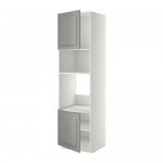 МЕТОД Выс шкаф д/духовки/СВЧ/2 дв/полки - белый, Будбин серый, 60x60x220 см МЕТОД Выс шкаф д/духовки/СВЧ/2 дв/полки - белый, Будбин серый, 60x60x220 см