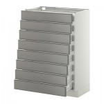 МЕТОД / ФОРВАРА Наполн шкаф 8 фронт/8 низк ящиков - белый, Будбин серый, 60x37 см МЕТОД / ФОРВАРА Наполн шкаф 8 фронт/8 низк ящиков - белый, Будбин серый, 60x37 см