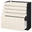 МЕТОД / МАКСИМЕРА Напольный шкаф с 5 ящиками - под дерево черный, Хитарп белый с оттенком, 80x37 см