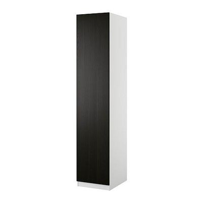 ПАКС Гардероб с 1 дверью - Пакс Нексус черно-коричневый, белый, 50x37x201 см, плавно закрывающиеся петли
