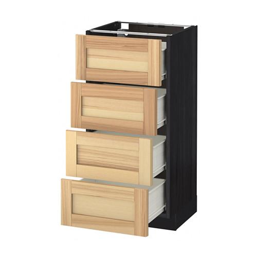 МЕТОД / ФОРВАРА Напольн шкаф 4 фронт панели/4 ящика - под дерево черный, Торхэмн естественный ясень, 40x37 см МЕТОД / ФОРВАРА Напольн шкаф 4 фронт панели/4 ящика - под дерево черный, Торхэмн естественный ясень, 40x37 см