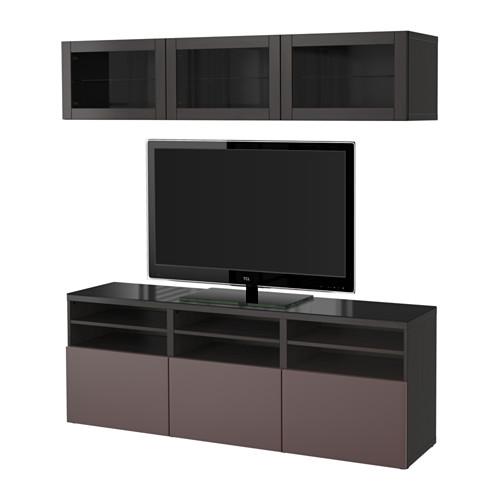 БЕСТО Шкаф для ТВ, комбин/стеклян дверцы - черно-коричневый/Вальвикен темно-коричневый, прозрачное стекло, направляющие ящика,нажимные БЕСТО Шкаф для ТВ, комбин/стеклян дверцы - черно-коричневый/Вальвикен темно-коричневый, прозрачное стекло, направляющие ящика,нажимные
