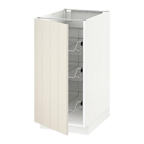 МЕТОД Напольный шкаф с проволочн ящиками - белый, Хитарп белый с оттенком, 40x60 см