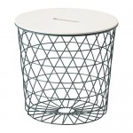 КВИСТБРУ Столик с отделениями д/хранения - бирюзовый