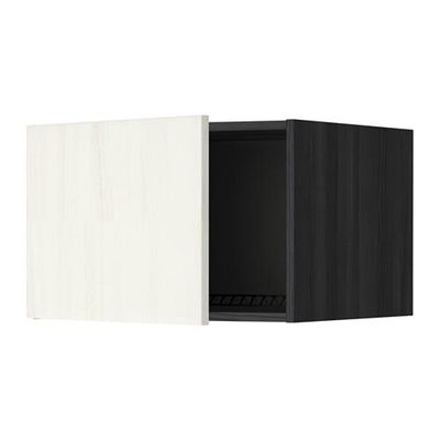 МЕТОД Верх шкаф на холодильн/морозильн - 60x40 см, Росдаль белый ясень, под дерево черный