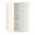 МЕТОД Угловой навесной шкаф с полками - 68x100 см, Рингульт глянцевый кремовый, белый МЕТОД Угловой навесной шкаф с полками - 68x100 см, Рингульт глянцевый кремовый, белый