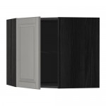МЕТОД Угловой навесной шкаф с полками - под дерево черный, Будбин серый, 68x60 см МЕТОД Угловой навесной шкаф с полками - под дерево черный, Будбин серый, 68x60 см