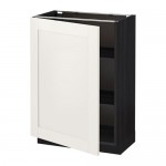 МЕТОД Напольный шкаф с полками - под дерево черный, Сэведаль белый, 60x37 см МЕТОД Напольный шкаф с полками - под дерево черный, Сэведаль белый, 60x37 см