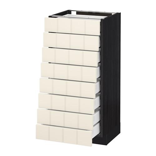 МЕТОД / МАКСИМЕРА Наполн шкаф 8 фронт/8 низк ящиков - под дерево черный, Хитарп белый с оттенком, 40x37 см МЕТОД / МАКСИМЕРА Наполн шкаф 8 фронт/8 низк ящиков - под дерево черный, Хитарп белый с оттенком, 40x37 см